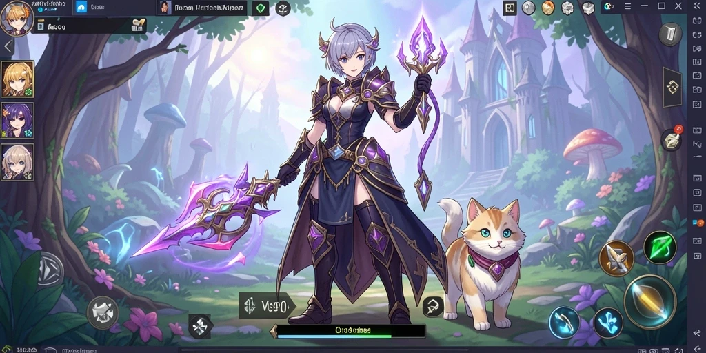 Screenshot TONGWD dengan latar belakang dunia petualangan.